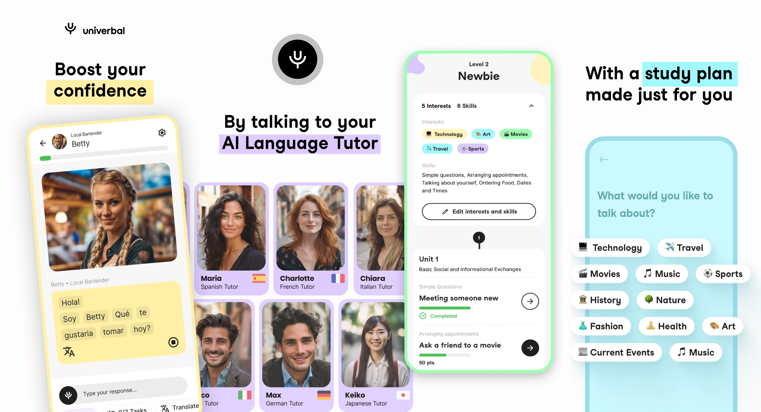 univerbal app personalized language learning